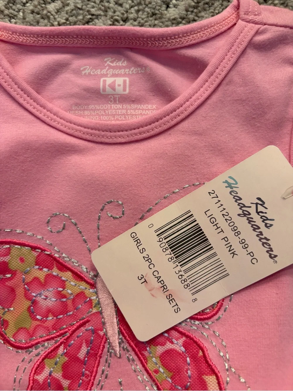 Pink Butterfly Tutu Dress with Leggings